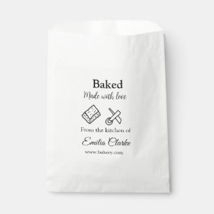 Bolsa De Papel Negocio de panadería horneada con amor agregar nom