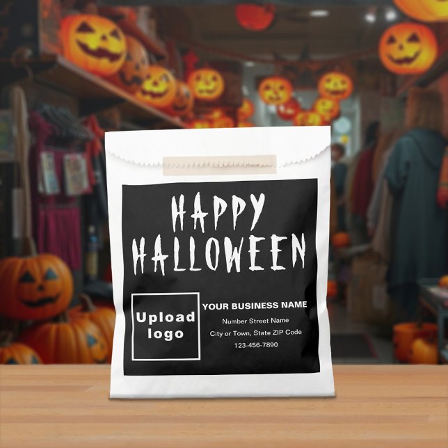 Bolsa de papel negro para Halloween Business (Black business brand on paper bag for Halloween)