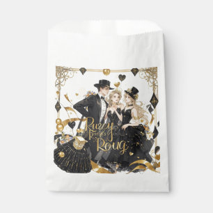 Bolsa De Papel Negro y dorado, Lujo rico, Estilo Moulin rouge