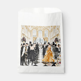 Bolsa De Papel Negro y oro, rico lujo, estilo Moulin rouge