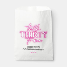 Bolsa De Papel Neon Pink Talk Thirty to Me Cumple 30 años