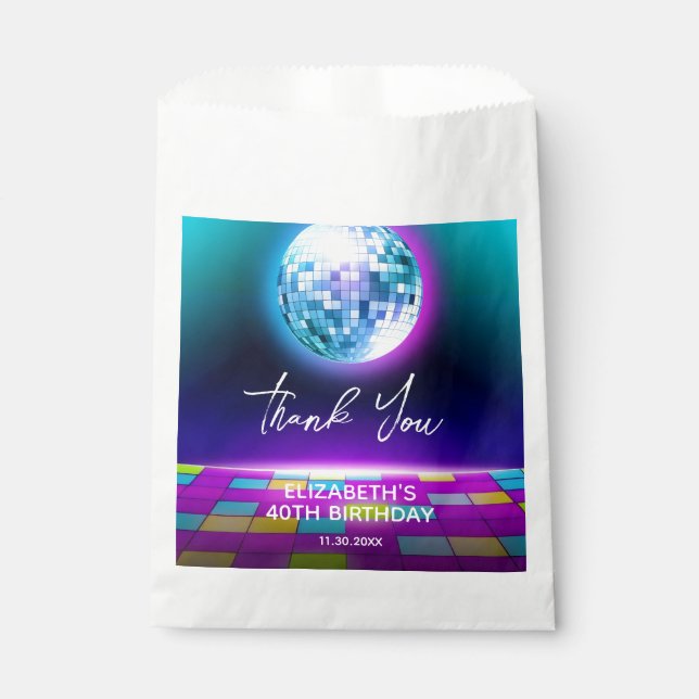 Bolsa De Papel Neon Retro Disco Fiesta Dance Night Birday (Anverso)