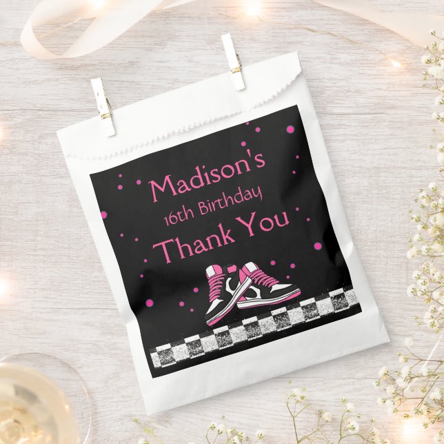 Bolsa De Papel Neon Sneaker Birthday, Purpurina (Cortado)