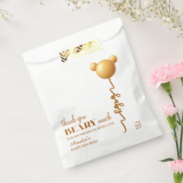 Bolsa De Papel Neutral Gold Teddy Balloon Beary Thank You