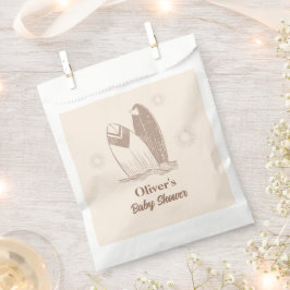 Bolsa De Papel Neutral Minimalist Boho Surfboard Baby Shower