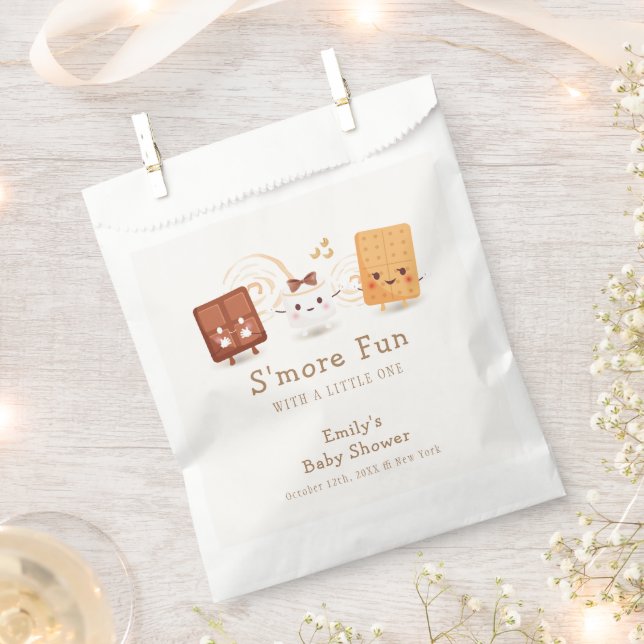Bolsa De Papel Neutral Whimsical S'more Fun Baby Shower (Cortado)