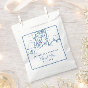 Bolsa De Papel Newport Rhode Island Map Boda de guiones de la Mar
