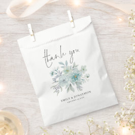 Bolsa De Papel Niebla Floral de Mar Azul Teal Agradecimiento de C