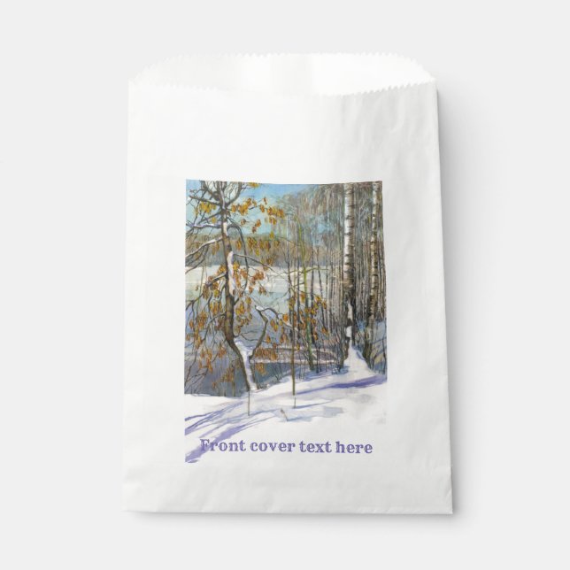 Bolsa De Papel Nieve caída Acuarela (Anverso)