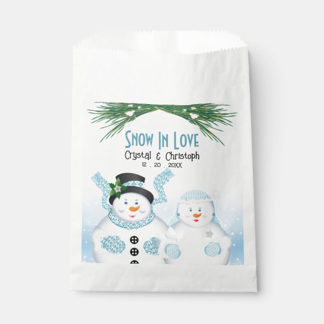 Bolsa De Papel Nieve en amor Boda De Invierno (Anverso)