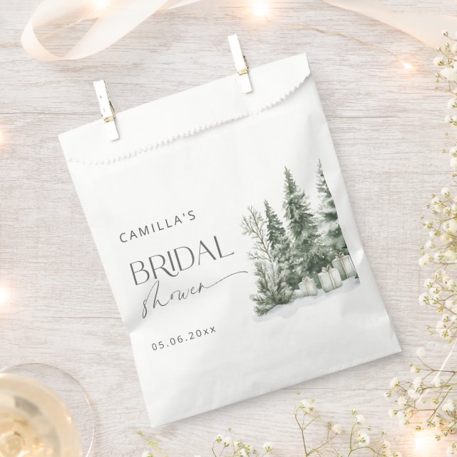 Bolsa De Papel Nieve En Amor Ducha De Novias (Cortado)