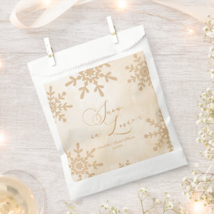 Bolsa De Papel Nieve En Amor Invierno Maravilla Ducha Nupcial