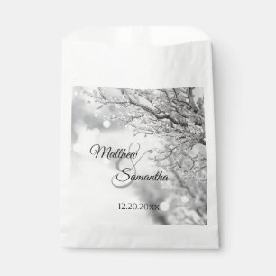 Bolsa De Papel Nieve y hielo espumosos Boda de Invierno