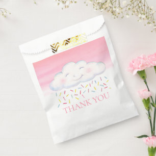 Bolsa De Papel Niña en la nube rociar color de agua rosa gracias