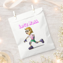 Bolsa De Papel Niña en patines