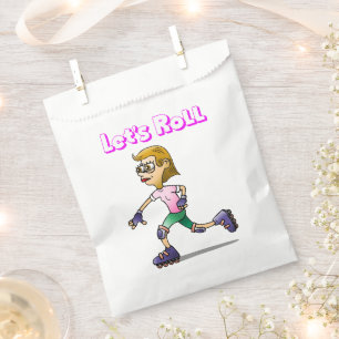 Bolsa De Papel Niña en patines