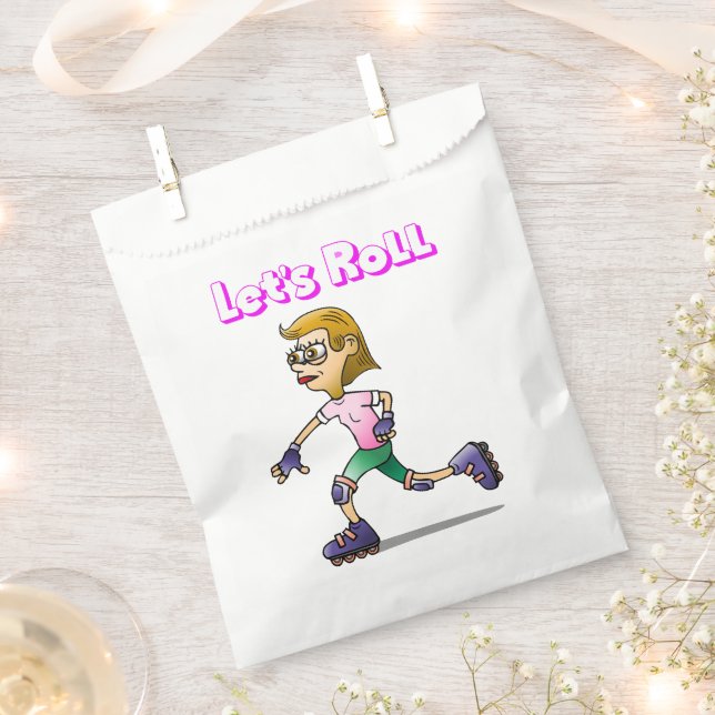Bolsa De Papel Niña en patines (Cortado)