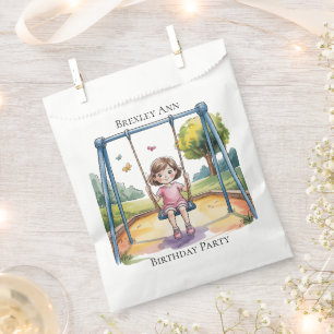 Bolsa De Papel Niña pequeña con Fiesta de cumpleaños 4
