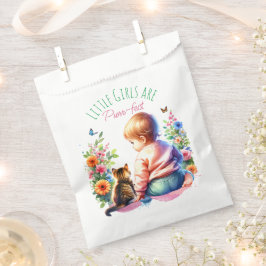 Bolsa De Papel Niña y gatito | Baby Shower acuarela