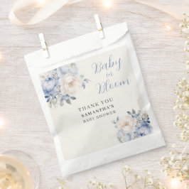 Bolsa De Papel Niño Floral Azul Bebé En Ducha De Bloom