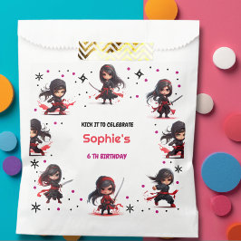 Bolsa De Papel Niños de estilo Ninja, cumpleaños de niñas