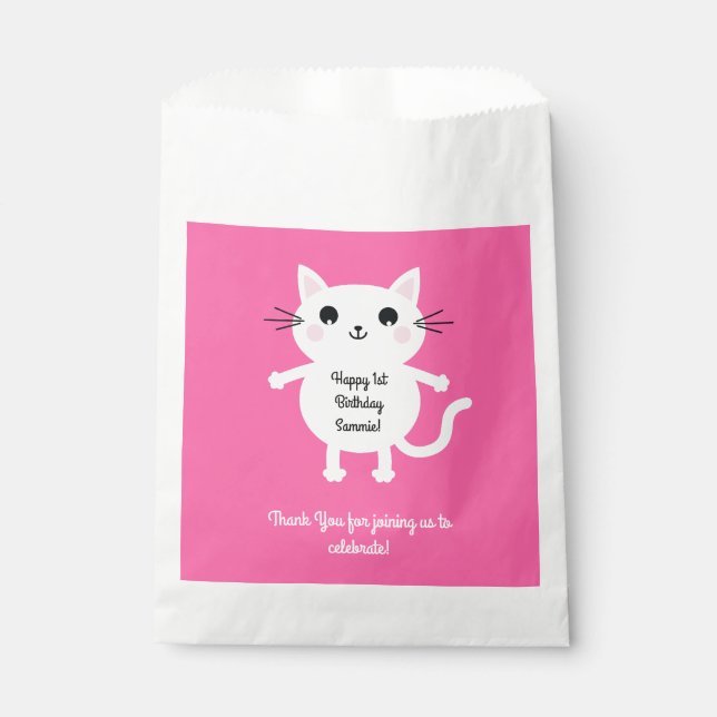 Bolsa De Papel Niños de la fiesta de cumpleaños del gato Kitty (Anverso)