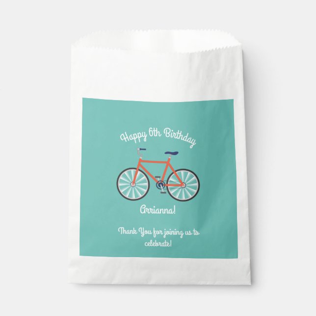 Bolsa De Papel Niños en bicicleta ciclismo Fiesta de cumpleaños C (Anverso)