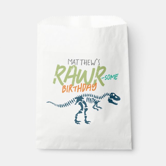 Bolsa De Papel Niños Guay Dinosaur Dig Niños Cumpleaños (Anverso)