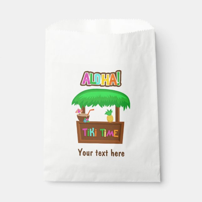 Bolsa De Papel Niños hawaianos Luau Fiesta Favor Invitado (Anverso)