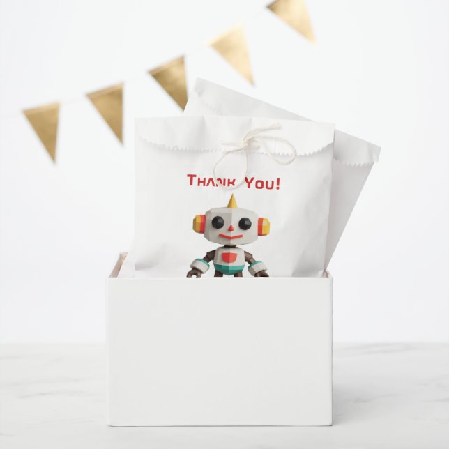 Bolsa De Papel Niños Robot Personalizables (Fiesta)