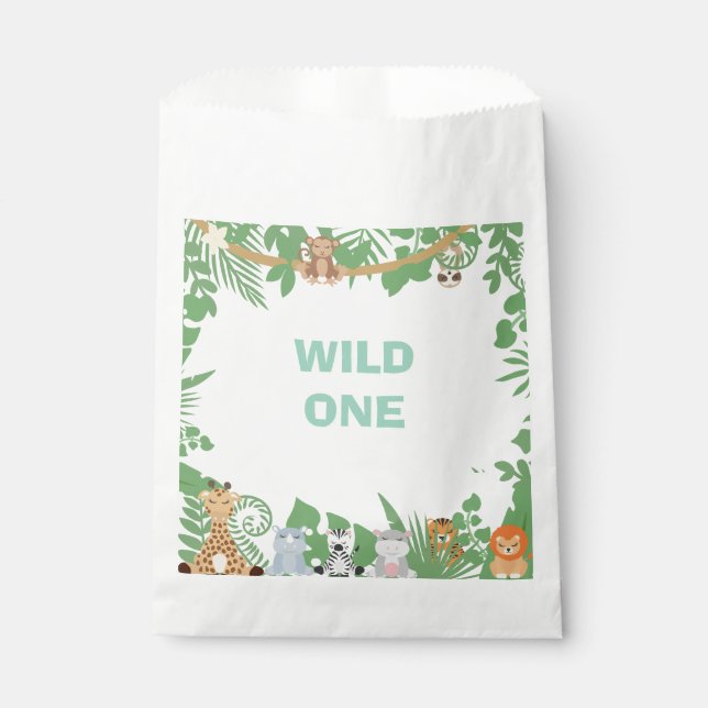 Bolsa De Papel Niños Salvajes Fiesta de un cumpleaños favorecen a (Anverso)