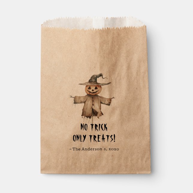 Bolsa De Papel No Trucos Solo Dulces Halloween (Anverso)