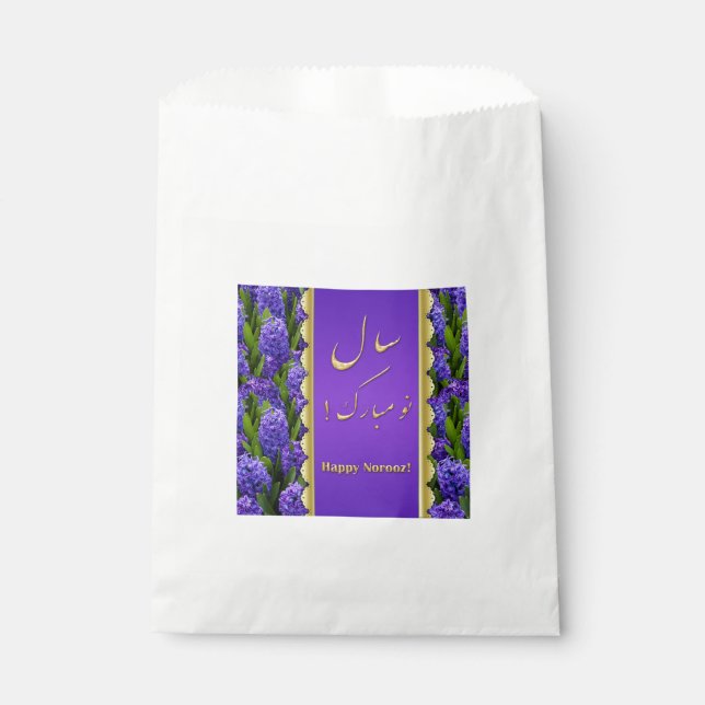 Bolsa De Papel Noble Feliz Noruz Hyacinths - Bolsa de Favor (Anverso)