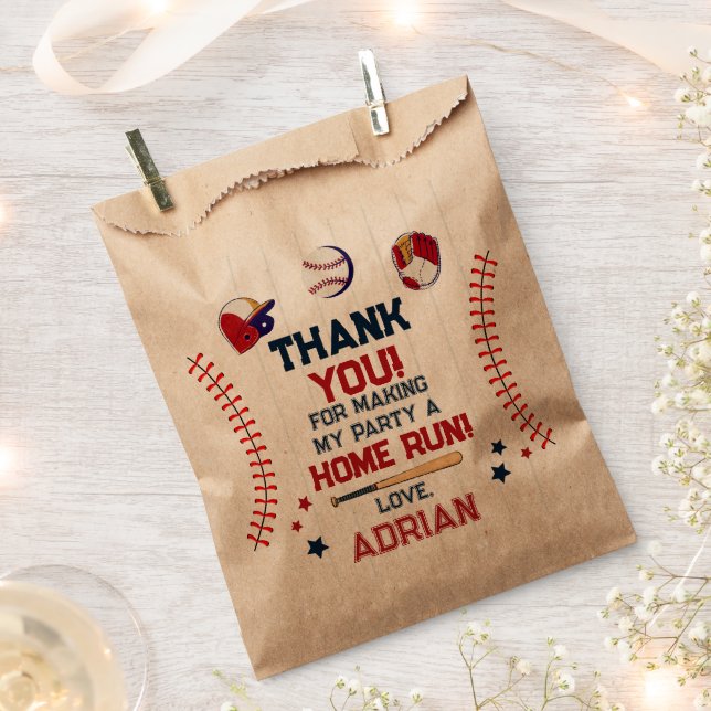Bolsa De Papel Noche de béisbol de cumpleaños 1 (Cortado)