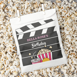 Bolsa De Papel Noche de Cine Cumpleaños para Niñas