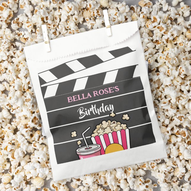 Bolsa De Papel Noche de Cine Cumpleaños para Niñas (Subido por el creador)