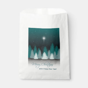 Bolsa De Papel Noche de invierno con la estrella de Belén