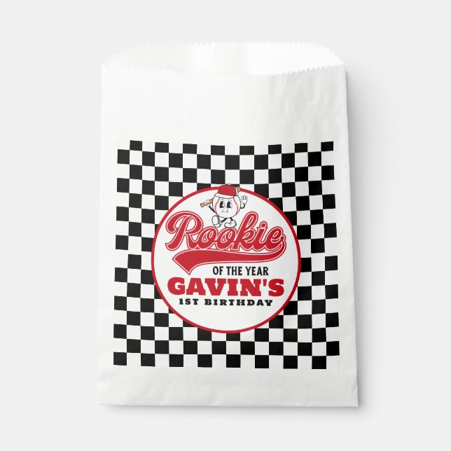 Bolsa De Papel Nochebuena del año cumpleaños personalizado del bé (Anverso)