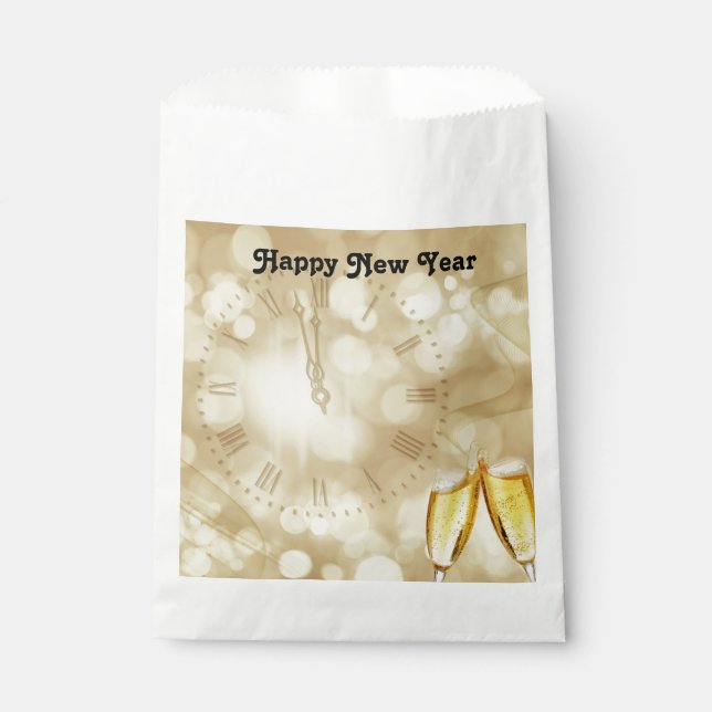 Bolsa De Papel Nochevieja con gafas de champán Bolsas de Favor (Anverso)
