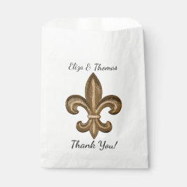 Bolsa De Papel Nola Gold Fleur De Lis Boda Gracias