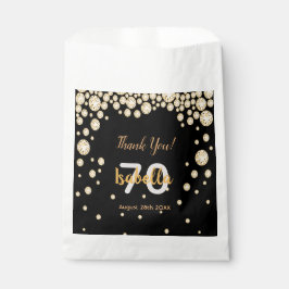 Bolsa De Papel nombre de diamantes de oro negro de 70 años
