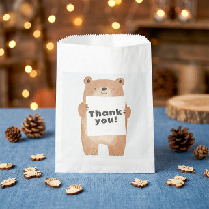 Bolsa De Papel Nombre de la portada de Oso o Rótulo de mensaje