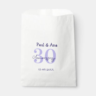 Bolsa De Papel nombre de letra negrita púrpura 30 aniversario sim