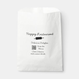 Bolsa De Papel nombre del restaurante escanear menú QR agregar de