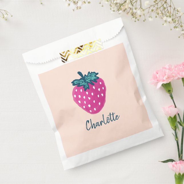 Bolsa De Papel Nombre personalizado de fruta de fresa de corte (Sellado)