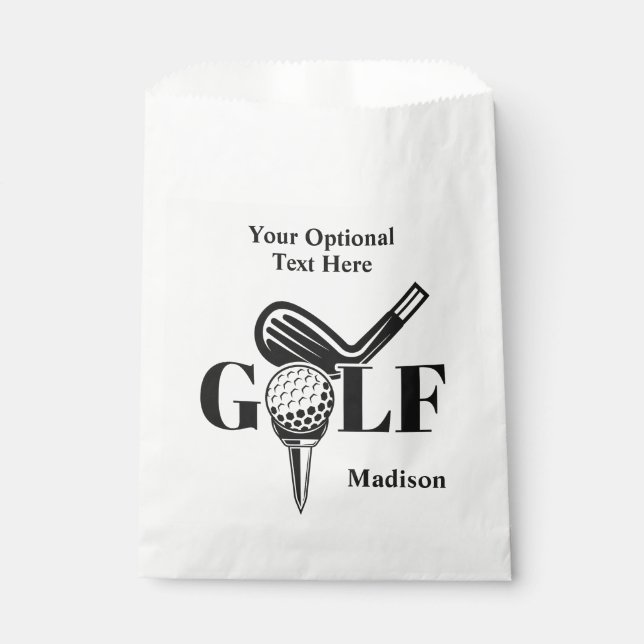 Bolsa De Papel Nombre Personalizado de Golf (Anverso)