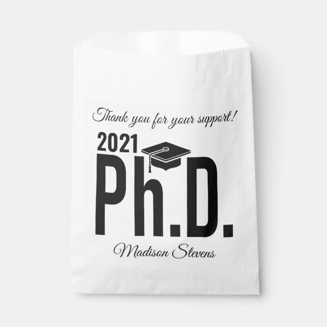 Bolsa De Papel Nombre personalizado y año Ph.D. (Anverso)