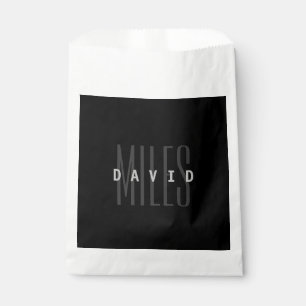 Bolsa De Papel Nombre y apellido superpuestos modernos