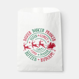 Bolsa De Papel Nombres de renos Arte de palabra redondo