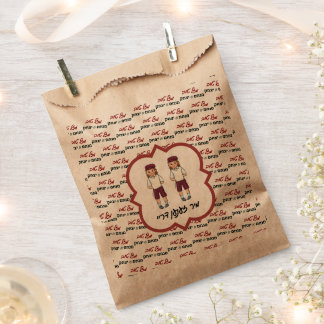 Bolsa De Papel Nombres personalizados Dos niños Bolsas de Favor U